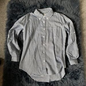 Blue & White Striped Button Down